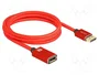DeLOCK Cable de extensión DisplayPort 8K 2 m Rojo Metal