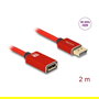 DeLOCK 81082 Cable DisplayPort 1.4 Extensión 8K 60 Hz 2 Metros Rojo Metálico - 7680x4320, DSC, HBR3