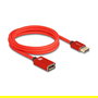 DeLOCK 81082 Cable DisplayPort 1.4 Extensión 8K 60 Hz 2 Metros Rojo Metálico - 7680x4320, DSC, HBR3