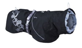 Hurtta Chaqueta Impermeable Drizzle Negro T.90 con Revestimiento de Aluminio y Tratamiento Rudolf ECO