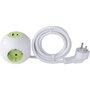 Rev PowerGlobe Cubo de Enchufes 4 Tomas con USB Blanco-verde 1,4 m