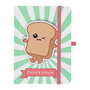 The Concept Factory Libreta DINA6 con Cierre Elástico Kawaii - My Funny Papet, Tostada/Panda/Gato, Certificado FSC