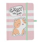The Concept Factory Libreta DINA6 con Cierre Elástico Kawaii - My Funny Papet, Tostada/Panda/Gato, Certificado FSC