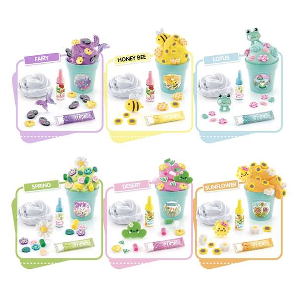 Canal Toys Juego Slime Mini Jardín Flower Mini Garden - Crea Slimes Coloridos y Aromáticos con 6 Macetas, Invernadero y Decoración, Mundo Floral (27x25x9 cm)