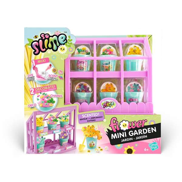 Canal Toys Juego Slime Mini Jardín Flower Mini Garden - Crea Slimes Coloridos y Aromáticos con 6 Macetas, Invernadero y Decoración, Mundo Floral (27x25x9 cm)