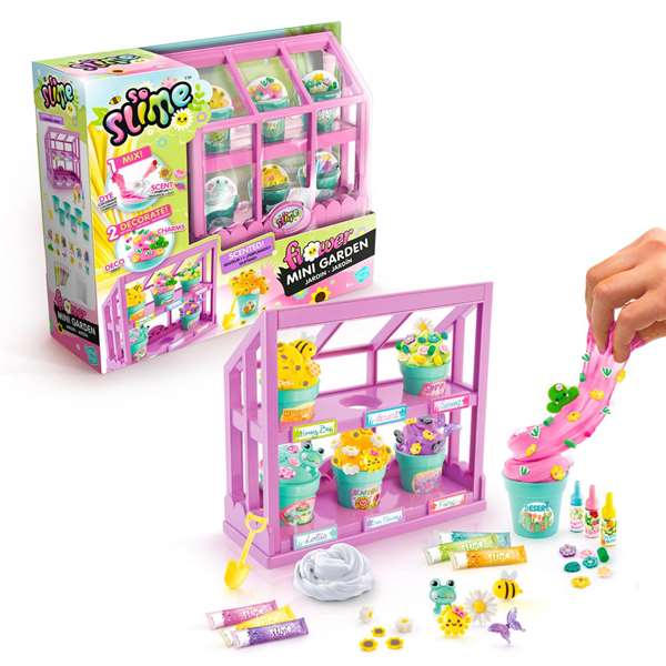 Canal Toys Juego Slime Mini Jardín Flower Mini Garden - Crea Slimes Coloridos y Aromáticos con 6 Macetas, Invernadero y Decoración, Mundo Floral (27x25x9 cm)