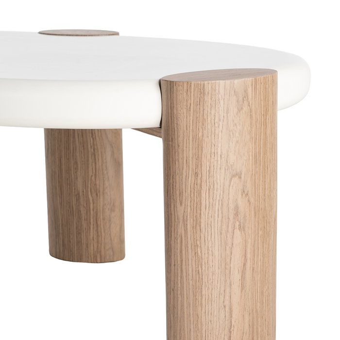 Mesa Centro Blanco-Natural Dm Salón 125 X 60 X 41 cm