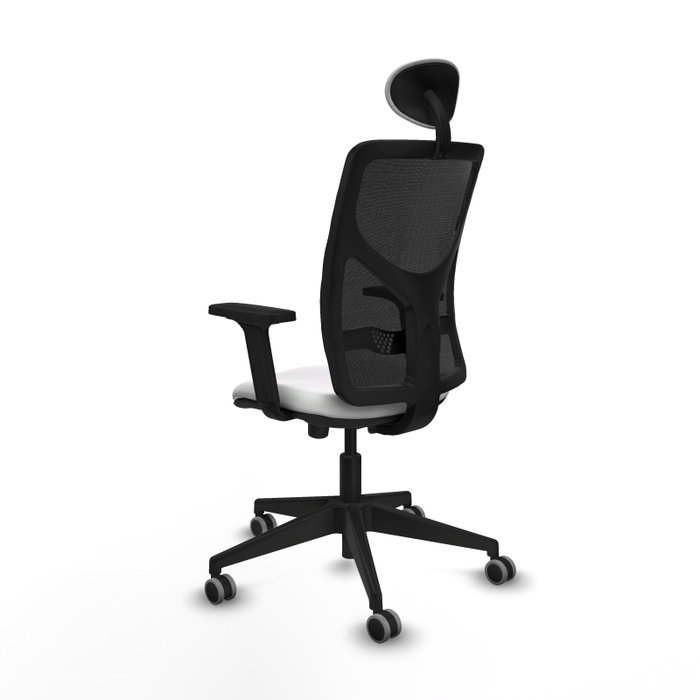 PIQUERAS Y CRESPO Silla de oficina Motilla con mecanismo Sincro/Traslack, Blanco y Negro