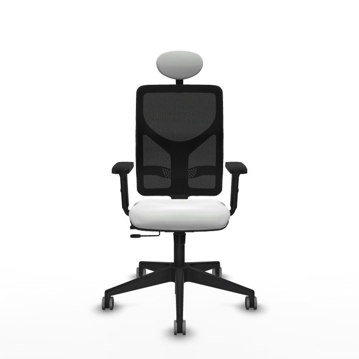 PIQUERAS Y CRESPO Silla de oficina Motilla con mecanismo Sincro/Traslack, Blanco y Negro