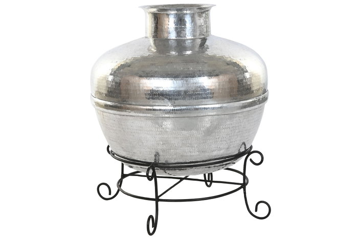DKD Home Decor Jarrón XL de Aluminio y Soporte de Hierro 75x75x90 cm DKD Home Decor Jarrón XL de Aluminio y Soporte de Hierro 75x75x90 cm