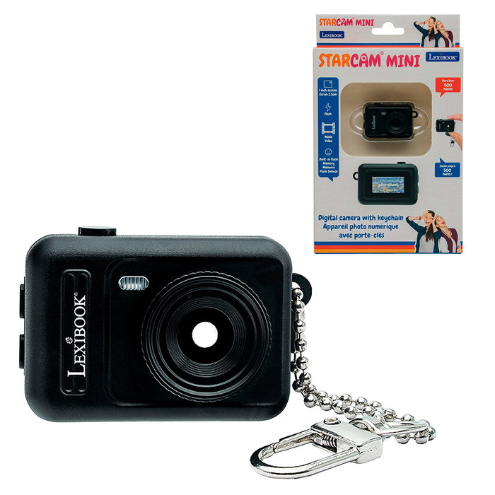 Lexibook Mini Cámara Digital Negra DJKC76BK con Tarjeta Micro SD, para Niños +6 Años