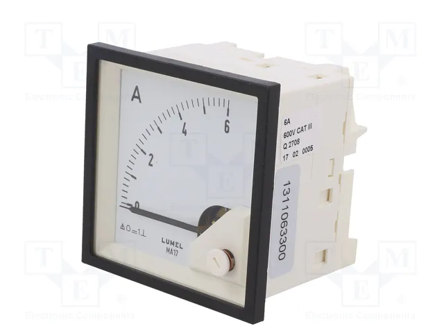 LUMEL Amperímetro Analógico para Panel 0-6A DC Clase 1,5 LUMEL Amperímetro Analógico para Panel 0-6A DC Clase 1,5