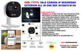 Yale Cámara IP Seguridad Exterior All In One SV-DAFX-W EU