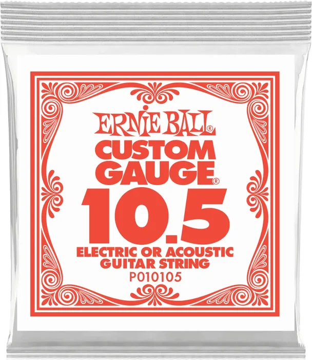 Ernie Ball Slinky - Juego de Cuerdas Eléctricas Calibre 010.5 con Envoltura Plana y Ball End de Latón para Guitarra - Fabricadas con Aleaciones de Calidad y Control Estricto