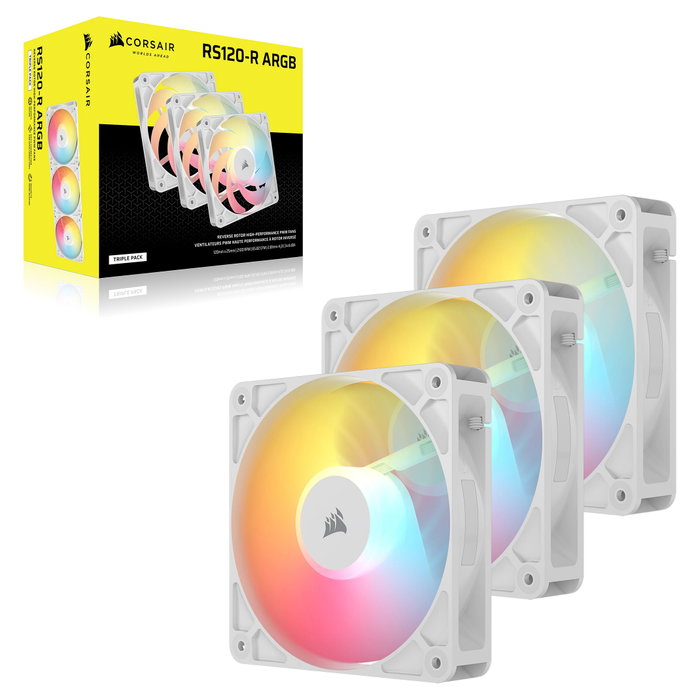 Corsair RS120-R ARGB Ventilador de caja 12 cm Blanco (Pack de 3)