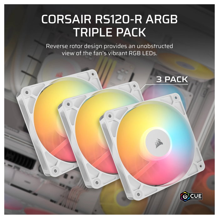 Corsair RS120-R ARGB Pack de 3 Ventiladores 120 mm Blanco