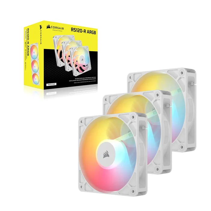 Corsair RS120-R ARGB Ventilador de Carcasa Blanco Triple Pack
