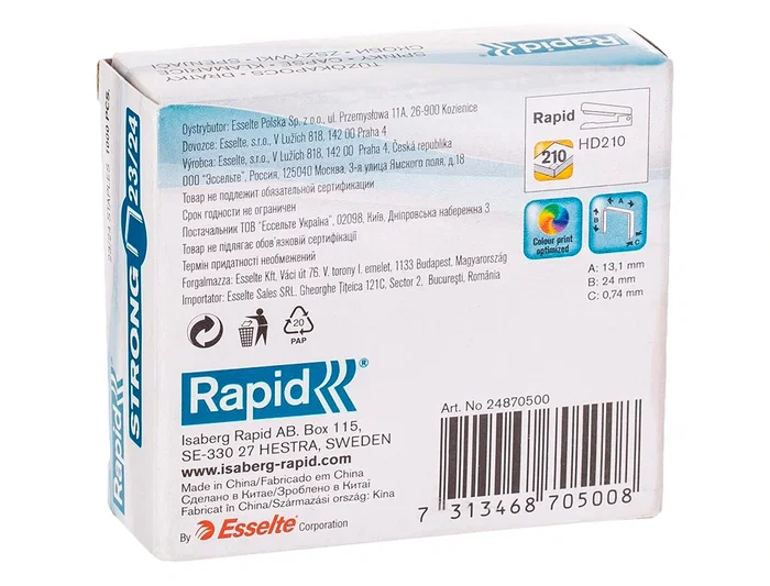 Rapid Grapas 23/24 Galvanizadas Caja de 1000 Unidades para Gruesos Rapid Grapas 23/24 Galvanizadas Caja de 1000 Unidades para Gruesos