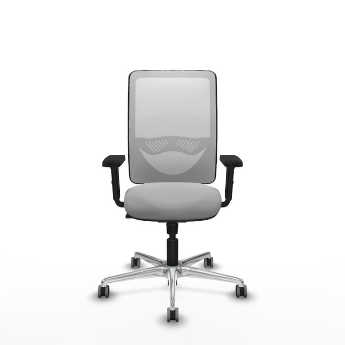 PIQUERAS Y CRESPO Silla de oficina Zulema con mecanismo Sincro, Gris claro y Blanco