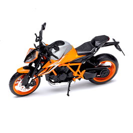 MAISTO KTM 1290 Super Duke R 1:12 Coche a Escala Pull-Back de Metal Die-Cast Motorista Color Naranja Réplica Detallada Juguete Colección D00404