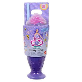 Mattel Barbie Muñeca Sorpresa Pop Reveal con Vaso Morado, Incluye 8 Sorpresas - Modelos Surtidos
