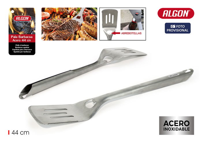 Algon Bbq Pala Barbacoa Acero 44 cm Largo x 9 cm Ancho x 2 cm Alto (12 Unidades) Algon Bbq Pala Barbacoa Acero 44 cm Largo x 9 cm Ancho x 2 cm Alto (12 Unidades)