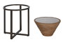 DKD Home Decor Mesita Auxiliar Abeto y Cristal 46x46x55,5 Natural