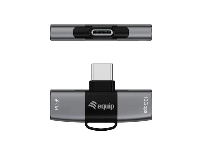 Equip Adaptador USB-C a 2x USB-C 10Gbps PD 100W Gris Equip Adaptador USB-C a 2x USB-C 10Gbps PD 100W Gris