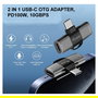 EQUIP Adaptador USB-C a Doble USB-C 10 Gbps 100W PD Aluminio Gris, Referencia 133479