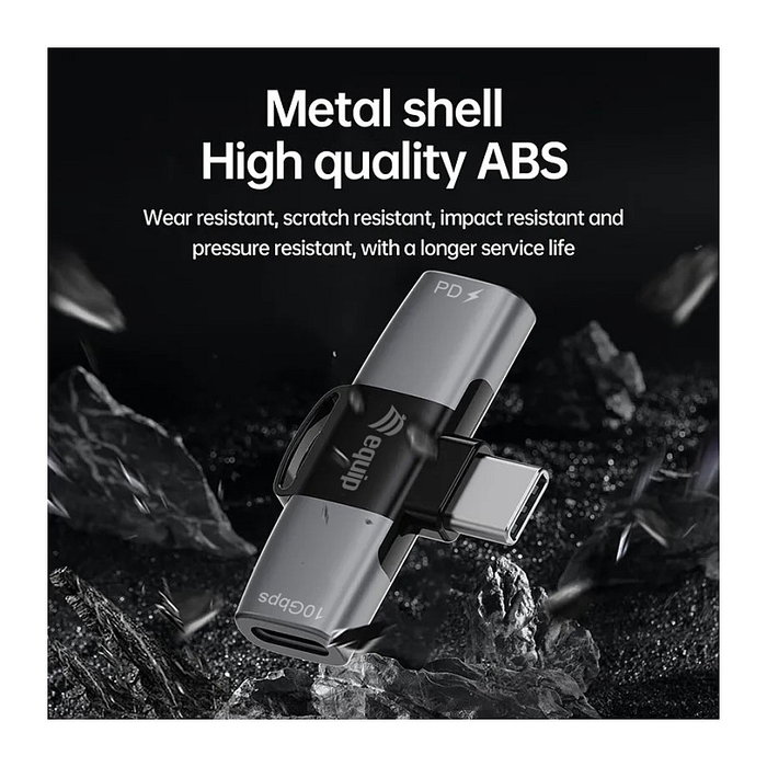 Equip Adaptador USB-C a 2x USB-C 10Gbps PD 100W Gris