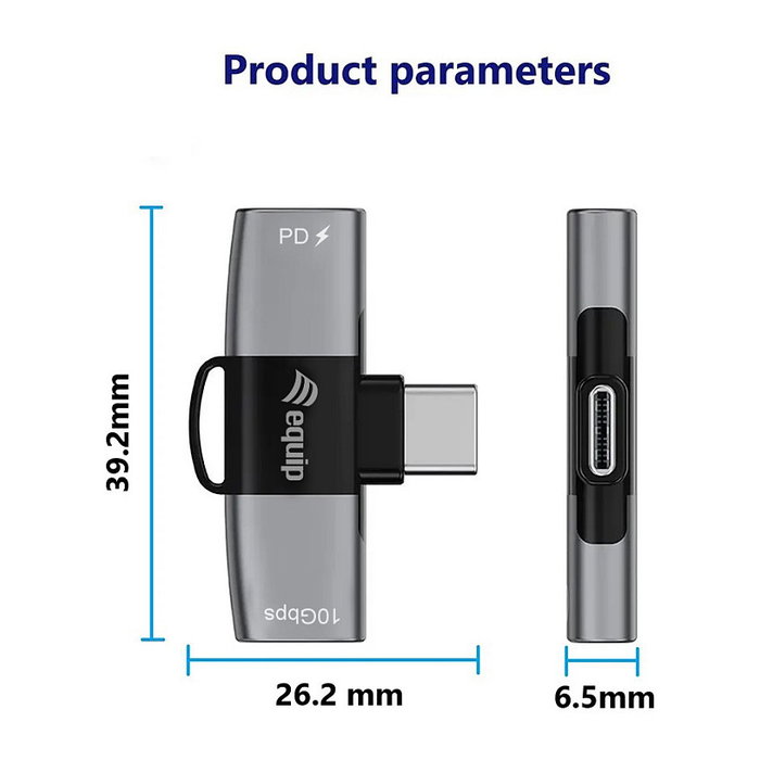 Equip Adaptador USB-C a 2x USB-C 10Gbps PD 100W Gris