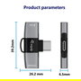 EQUIP Adaptador USB-C a Doble USB-C 10 Gbps 100W PD Aluminio Gris, Referencia 133479