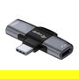 EQUIP Adaptador USB-C a Doble USB-C 10 Gbps 100W PD Aluminio Gris, Referencia 133479
