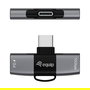 EQUIP Adaptador USB-C a Doble USB-C 10 Gbps 100W PD Aluminio Gris, Referencia 133479