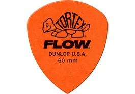 DUNLOP Tortex Flow Púas para Guitarra Pack de 12, Grosor 0.60 mm, Dimensiones 5 x 6 x 0.7 cm