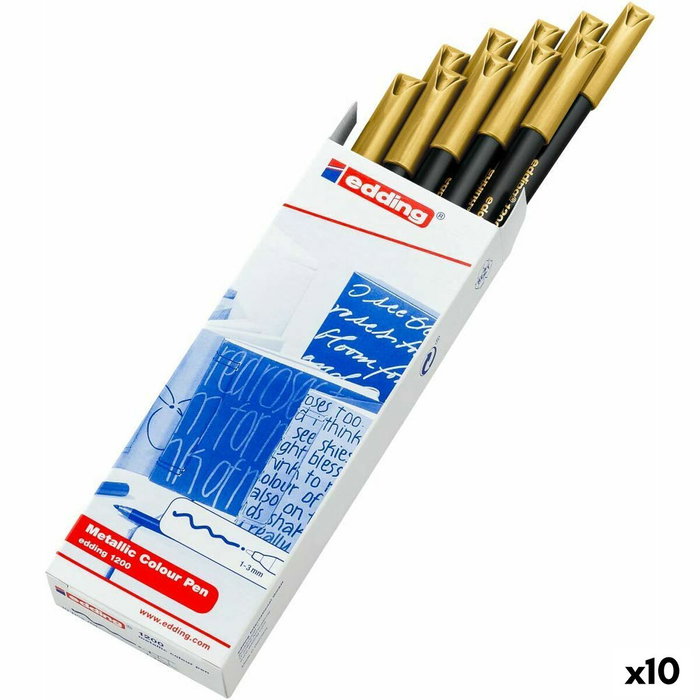 Edding Rotulador 1200 Oro Punta Fina (Set de 10)