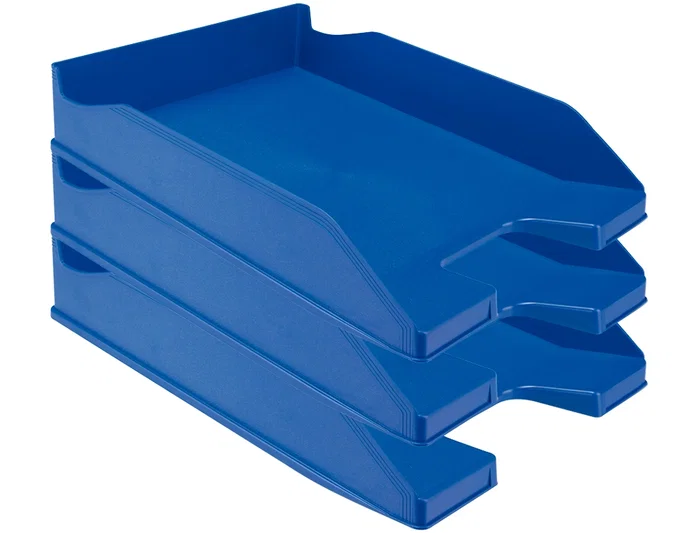 Q-connect Bandeja sobremesa plástico azul opaco 240x70x340 mm