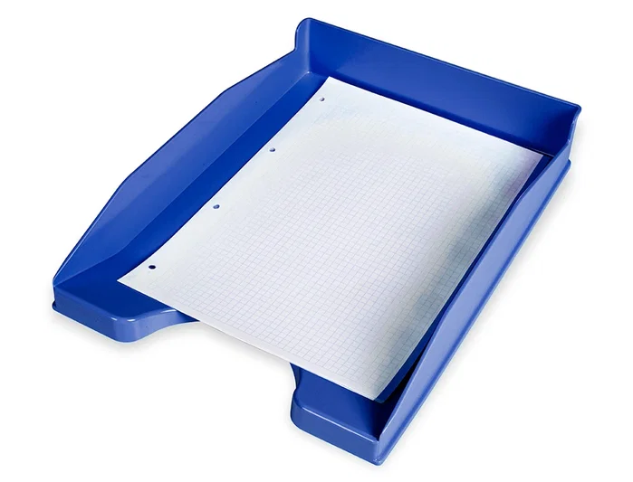 Q-connect Bandeja sobremesa plástico azul opaco 240x70x340 mm