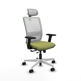 PIQUERAS Y CRESPO Silla de oficina Haches con mecanismo Sincro/Traslack Verde oliva y Blanco