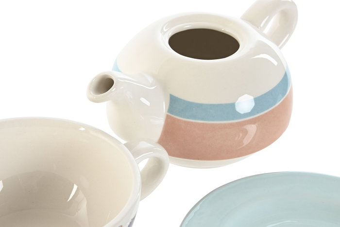 DKD Home Decor Tetera Tropical Azul Verde 13 x 15 x 18 cm (2 Unidades) Dolomita 750 ml DKD Home Decor Tetera Tropical Azul Verde 13 x 15 x 18 cm (2 Unidades) Dolomita 750 ml