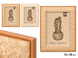 GIFTDECOR Portafotos Acabado Trenzado Surtido 24 Unidades 13x18cm Madera