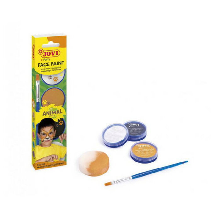 Jovi Set de Maquillaje en Crema ANIMALS con 3 Botes de 8 ml y Accesorios