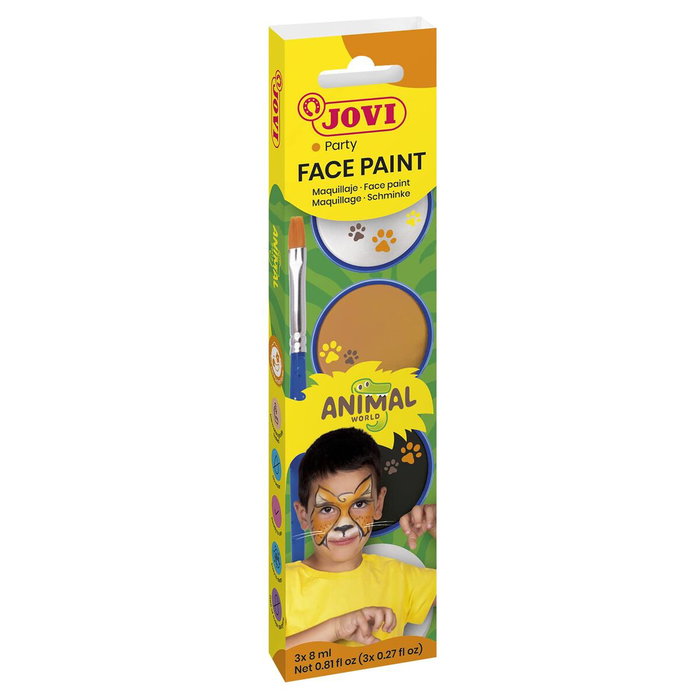 Jovi Set de Maquillaje en Crema ANIMALS con 3 Botes de 8 ml y Accesorios