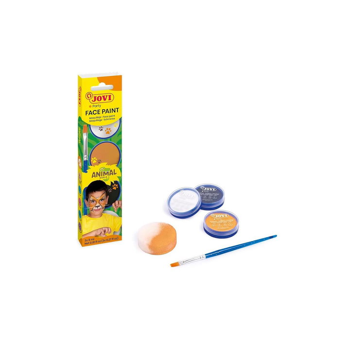 Jovi Set de Maquillaje en Crema ANIMALS con 3 Botes de 8 ml y Accesorios