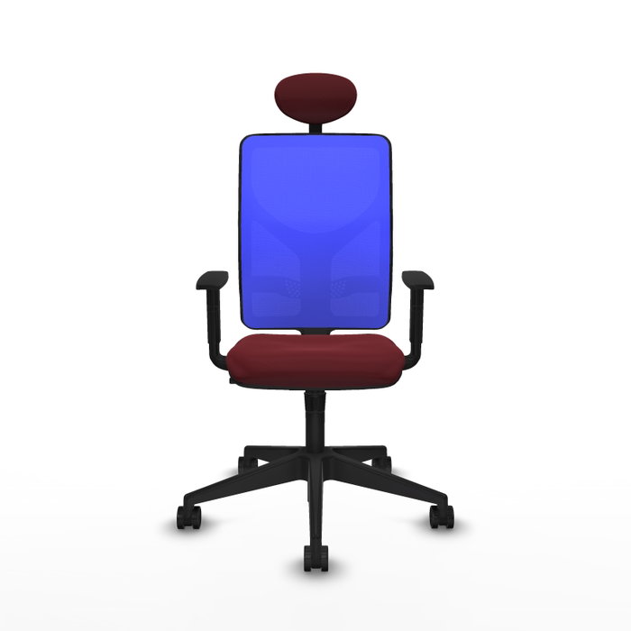 PIQUERAS Y CRESPO Silla de oficina Motilla con mecanismo Sincro, color Granate y Azul PIQUERAS Y CRESPO Silla de oficina Motilla con mecanismo Sincro, color Granate y Azul
