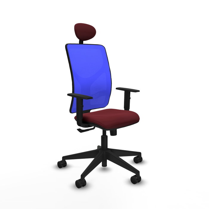 PIQUERAS Y CRESPO Silla de oficina Motilla con mecanismo Sincro, color Granate y Azul PIQUERAS Y CRESPO Silla de oficina Motilla con mecanismo Sincro, color Granate y Azul