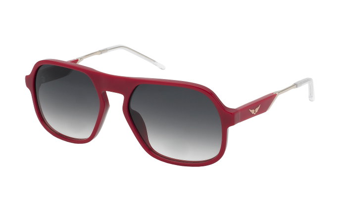 Zadig&Voltaire SZV365-5709FA Gafas de sol con montura roja y cristal gris degradado Zadig&Voltaire SZV365-5709FA Gafas de sol con montura roja y cristal gris degradado