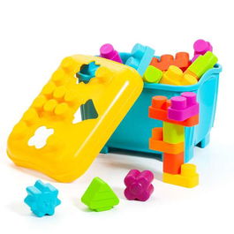 Molto Caja de Bloques y Puzzles Duros (15 Piezas) para Niños de 1 a 3 Años