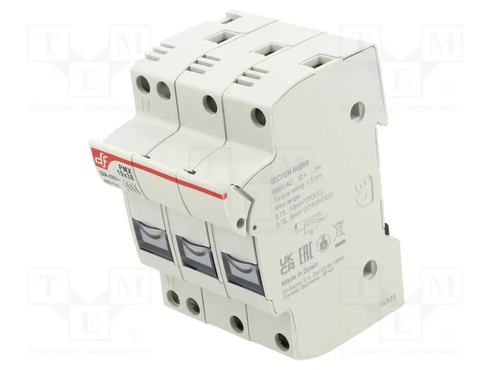 DF ELECTRIC Portafusibles PMX 32A 10x38mm 3+N