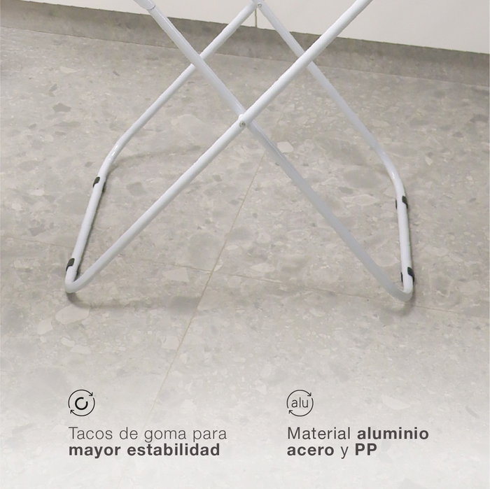 Dovelis Tendedero plegable Chande de 2 alas, acero pintado, 180x50x90cm, Blanco Dovelis Tendedero plegable Chande de 2 alas, acero pintado, 180x50x90cm, Blanco
